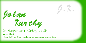 jolan kurthy business card